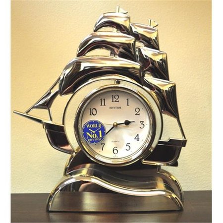 RHYTHM Rhythm 4RP705-R18 Sailing Ship Clock - Gold 4RP705-R18